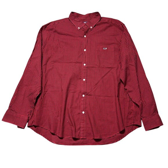 Vineyard Vines Men's Sz XXL Gingham Classic Fit Tucker Red & Black Casual Shirt - Picture 1 of 8